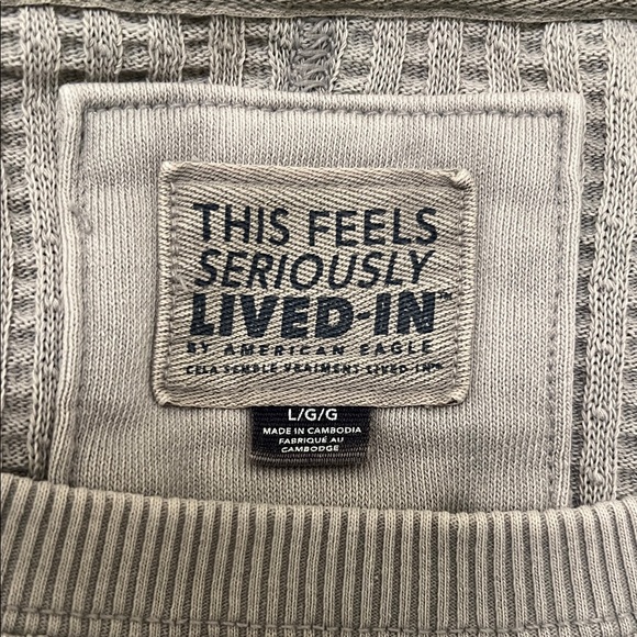 AE Big Hug Waffle Crew Neck Sweatshirt - Picture 12 of 15